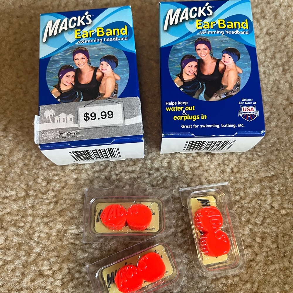 Swim ear bands and plugs